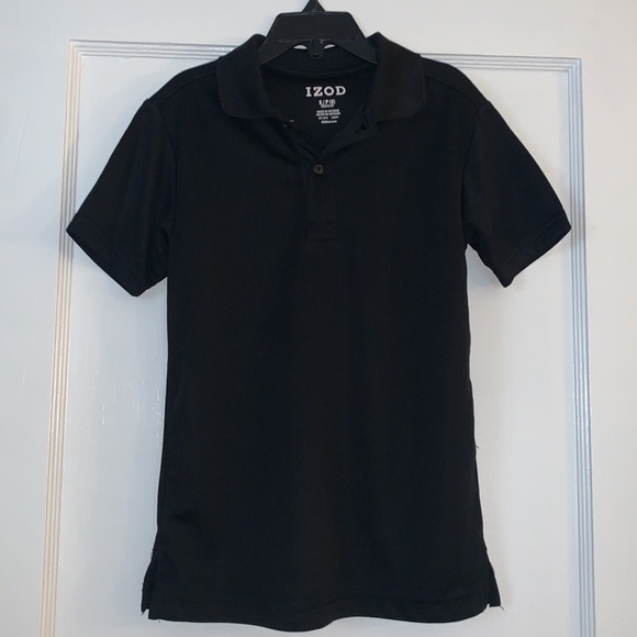 Izod Black Polo Shirt Boys Small 8 EUC - Picture 2 of 10